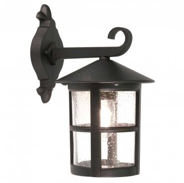 BL21-G-BLACK Hereford Outdoor IP43 1 Light Grande Wall Down Lantern in a Black Finish