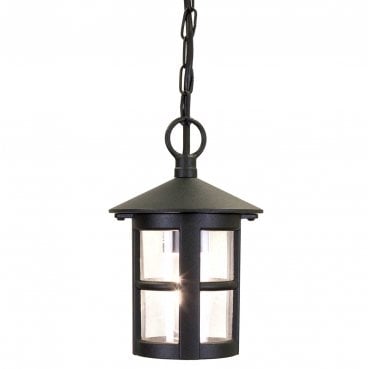 BL21B-BLACK Hereford Outdoor IP43 1 Light Porch Chain Lantern in a Black Finish