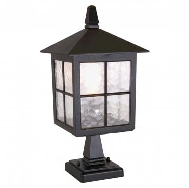 BL25-BLACK Winchester Outdoor IP44 1 Light Pedestal Lantern in a Black Finish