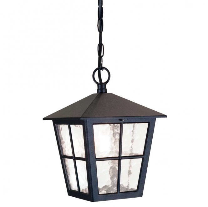 Elstead Lighting BL48M-BLACK Canterbury Outdoor IP43 1 Light Grande Chain Lantern in a Black Finish