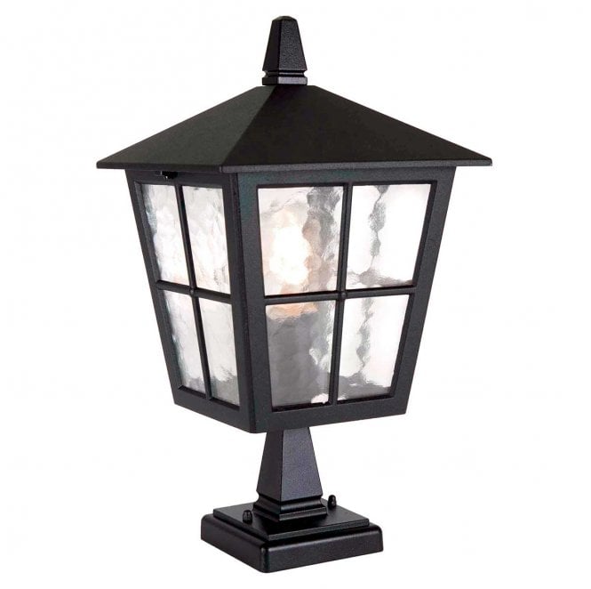 Elstead Lighting BL50M-BLACK Canterbury Outdoor IP43 1 Light Pedestal Lantern in a Black Finish