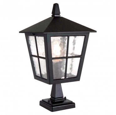 BL50M-BLACK Canterbury Outdoor IP43 1 Light Pedestal Lantern in a Black Finish
