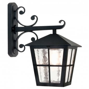 BL52M-BLACK Canterbury Outdoor IP43 1 Light Grande Wall Down Lantern in a Black Finish