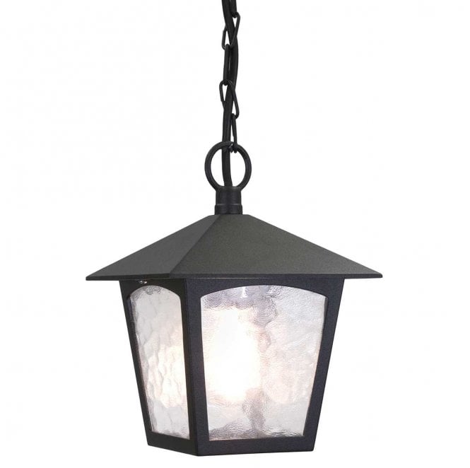 Elstead Lighting BL6B-BLACK York OutdoorIP23 1 Light Porch Chain Lantern in a Black Finish