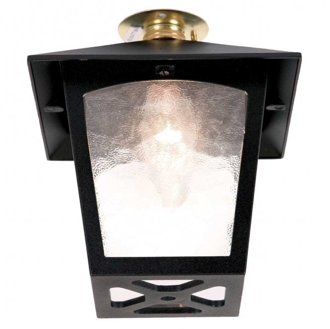 Elstead Lighting BL6C-BLACK York Outdoor IP20 1 Light Flush Porch Lantern in a Black Finish