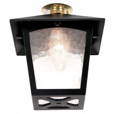 BL6C-BLACK York Outdoor IP20 1 Light Flush Porch Lantern in a Black Finish