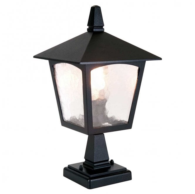 Elstead Lighting BL7-BLACK York Outdoor IP23 1 Light Pedestal Lantern in a Black Finish