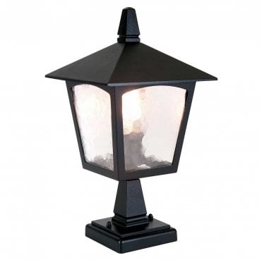 BL7-BLACK York Outdoor IP23 1 Light Pedestal Lantern in a Black Finish