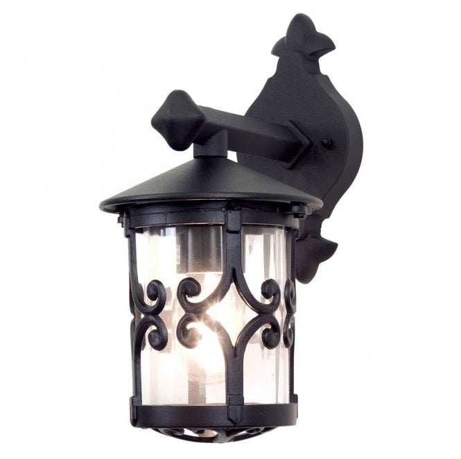 Elstead Lighting BL8-BLACK Hereford Outdoor IP23 Wall Down Lantern in a Black Finish