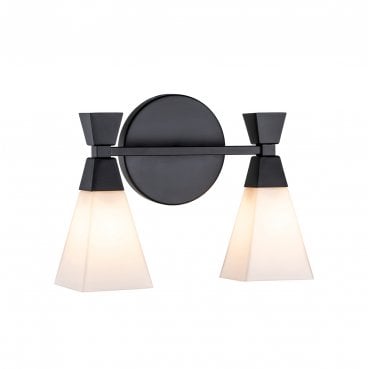 BOWTIE-2-MB Bowtie IP44 2 Light Wall Light in a Matt Black Finish