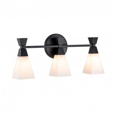 BOWTIE-3-MB Bowtie IP44 3 Light Wall Light in a Matt Black Finish