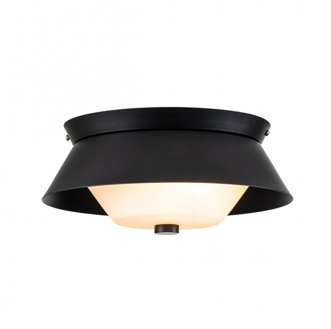 Elstead Lighting BOWTIE-F-MB Bowtie IP44 2 Light Flush Light in a Matt Black Finish