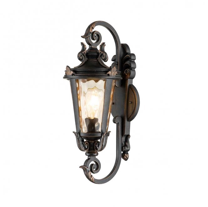 Elstead Lighting BT1-M Baltimore Outdoor IP44 1 Light Medium Wall Lantern in a Weathered Bronze Finish