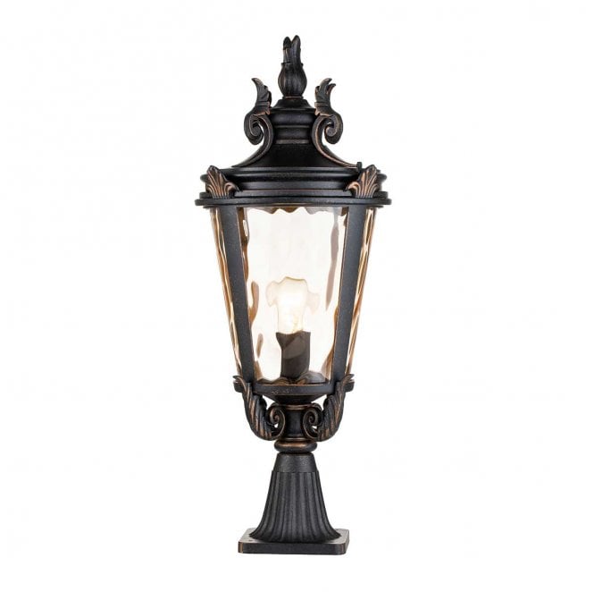 Elstead Lighting BT3-L Baltimore Outdoor IP44 1 Light Large Pedestal Lantern in a Weathered Bronze Finish