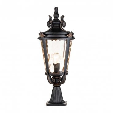 BT3-L Baltimore Outdoor IP44 1 Light Large Pedestal Lantern in a Weathered Bronze Finish