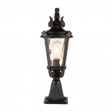 BT3-M Baltimore Outdoor IP44 1 Light Medium Pedestal Lantern in a Weathered Bronze Finish