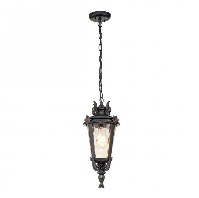 Elstead Lighting BT8-M Baltimore Outdoor IP44 1 Light Medium Chain Lantern in a Weathered Bronze Finish