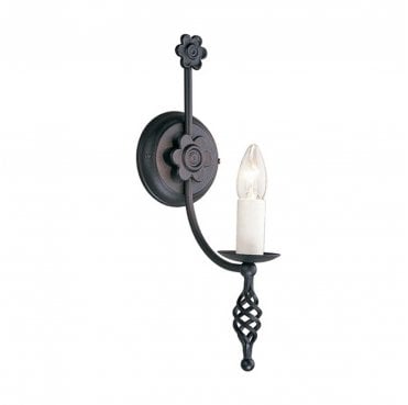 BY1-BLACK Belfry 1 Light Wall Light in a Black Finish