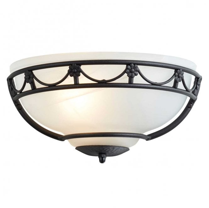 Elstead Lighting CB-WU-BLACK Carisbrooke 1 Light Wall Uplighter in a Black Finish