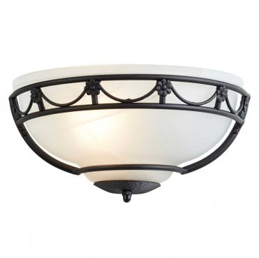 CB-WU-BLACK Carisbrooke 1 Light Wall Uplighter in a Black Finish