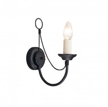 CB1-BLACK Carisbrooke 1 Light Wall Light in a Black Finish