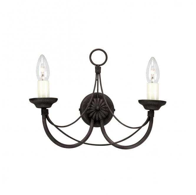 Elstead Lighting CB2-BLACK Carisbrooke 2 Light Wall Light in a Black Finish