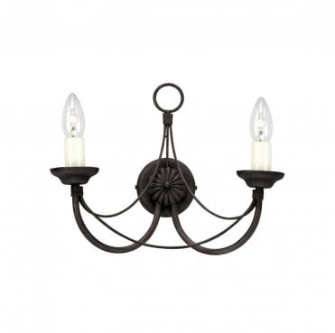 CB2-BLACK Carisbrooke 2 Light Wall Light in a Black Finish