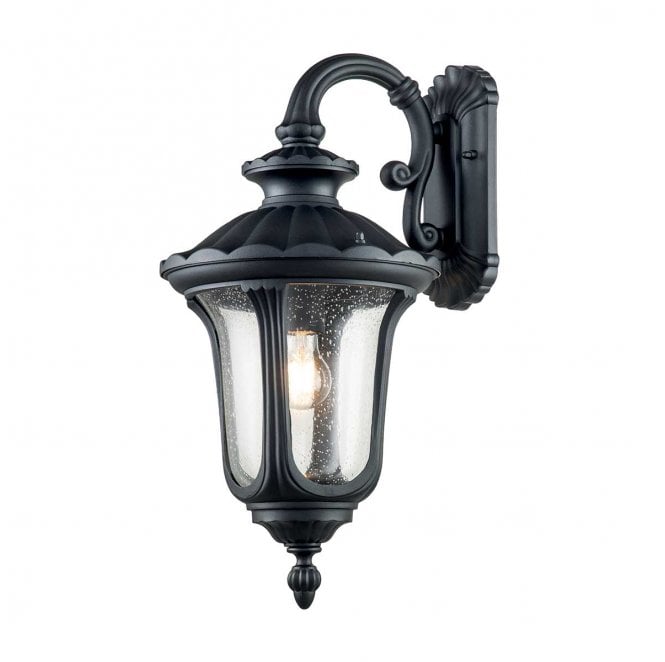 Elstead Lighting CC2-M-BK Chicago Outdoor IP44 1 Light Medium Wall Lantern in a Textured Black Finish