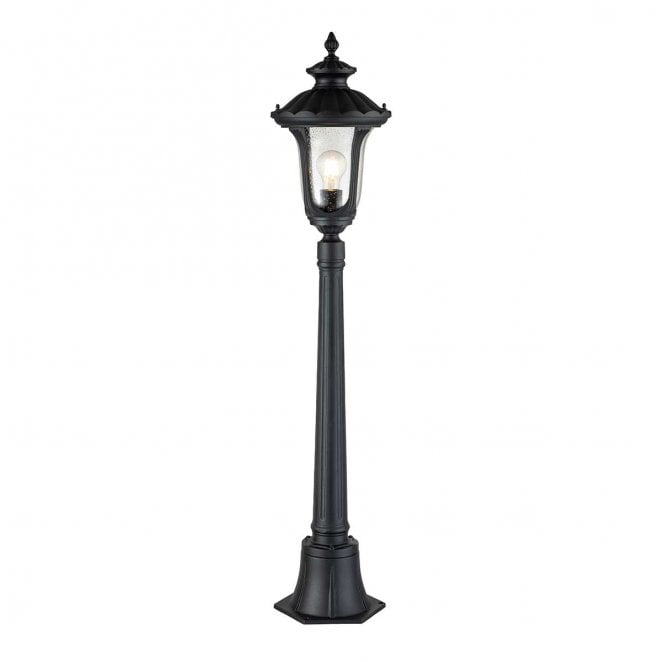 Elstead Lighting CC4-S-BK Chicago Outdoor IP44 1 Light Small Pillar Lantern in a Textured Black Finish
