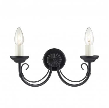 CH2-BLACK Chartwell 2 Light Wall Light in a Black Finish