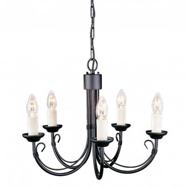 CH5-BLACK Chartwell 5 Light Chandelier in a Black Finish