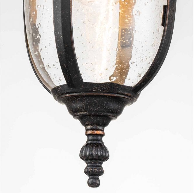 Elstead Lighting CL8-S Cleveland Outdoor IP44 1 Light Small Chain Lantern in a Weathered Bronze Finish