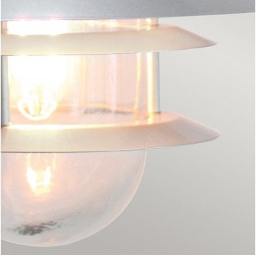 COPENHAGEN Copenhagen Outdoor IP44 1 Light Wall Lantern in a Silver Finish