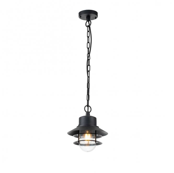 Elstead Lighting COPENHAGEN8-BK Copenhagen Outdoor IP44 1 Light Chain Lantern in a Black Finish