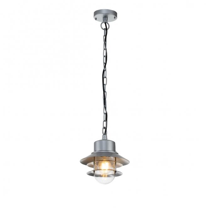 Elstead Lighting COPENHAGEN8-SIL Copenhagen Outdoor IP44 1 Light Chain Lantern in a Silver Finish
