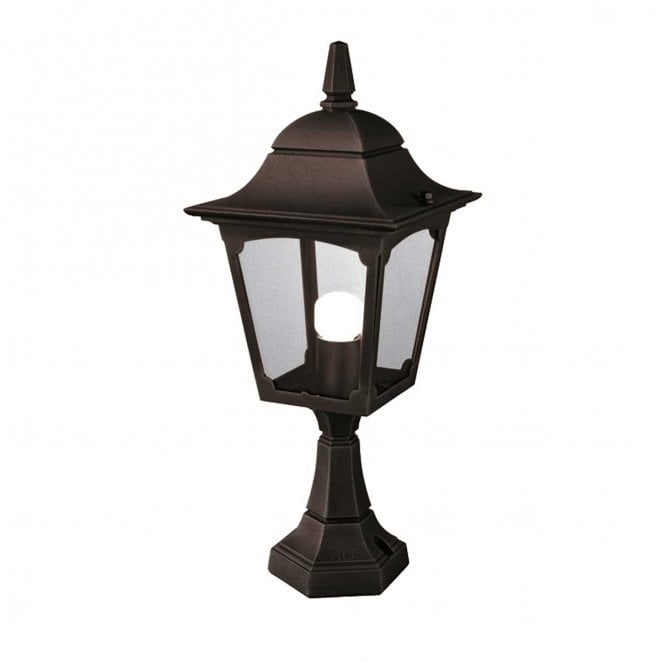Elstead Lighting CP4-BLACK Chapel Outdoor IP44 1 Light Pedestal Lantern in a Black Finish