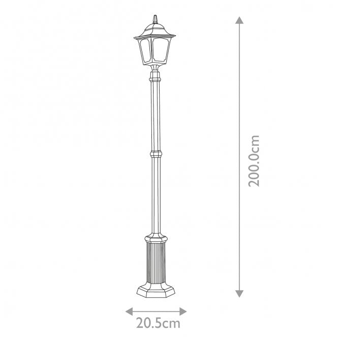 Elstead Lighting CP6-BLACK Chapel Outdoor IP44 1 Light Lamp Post in a Black Finish