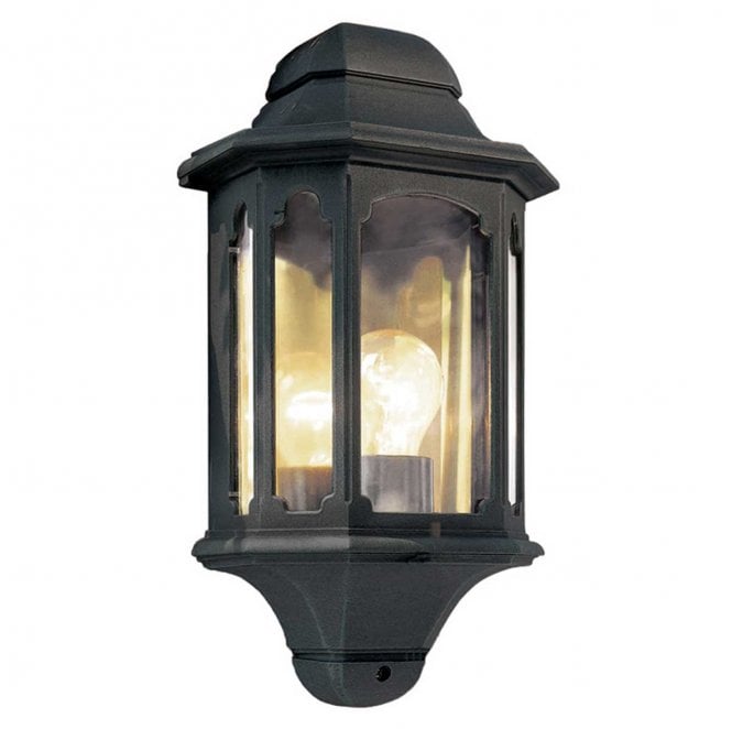 Elstead Lighting CP7-BLACK Chapel Outdoor IP44 1 Light Half Lantern in a Black Finish
