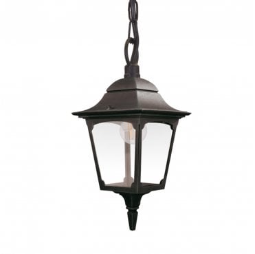 CP9-BLACK Chapel Outdoor IP44 1 Light Chain Lantern in a Black Finish