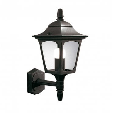 CPM1-BLACK Chapel Outdoor IP44 1 Light Mini Up Wall Lantern in a Black Finish