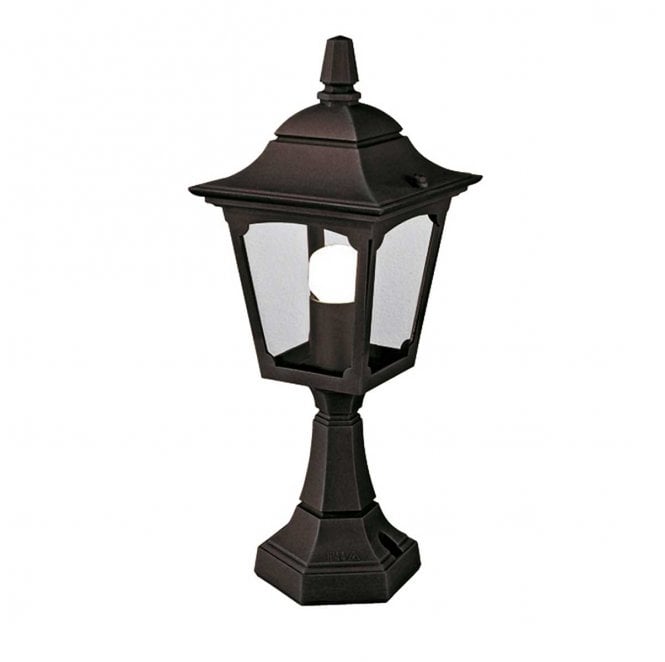 Elstead Lighting CPM4-BLACK Chapel Outdoor IP44 1 Light Mini Pedestal Lantern in a Black Finish