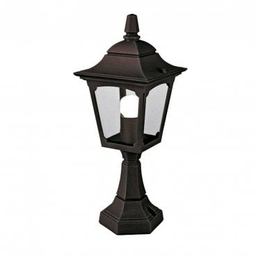 CPM4-BLACK Chapel Outdoor IP44 1 Light Mini Pedestal Lantern in a Black Finish