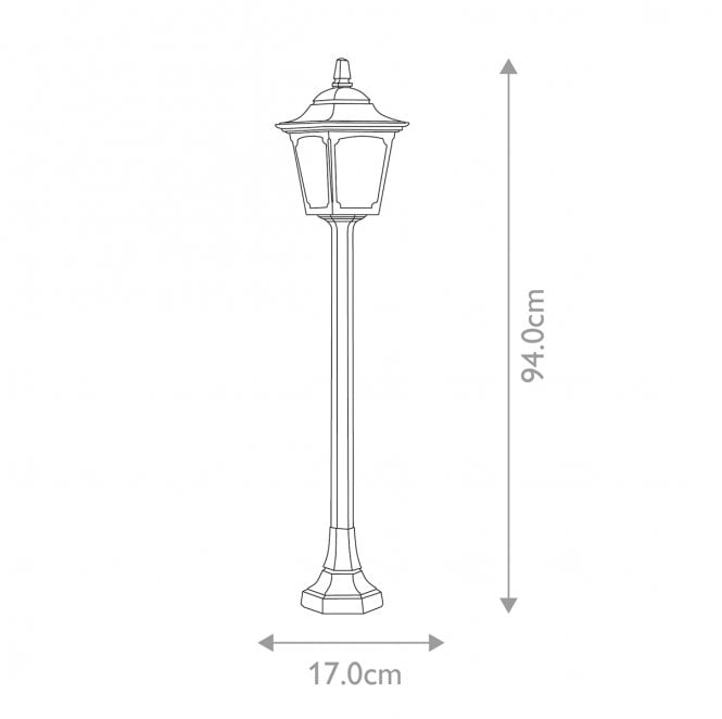 Elstead Lighting CPM5-BLACK Chapel Outdoor IP44 1 Light Mini Pillar Lantern in a Black Finish