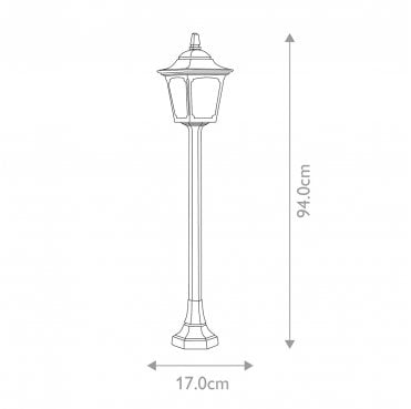 CPM5-BLACK Chapel Outdoor IP44 1 Light Mini Pillar Lantern in a Black Finish