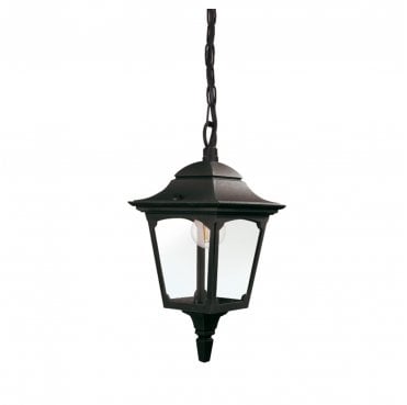 CPM9-BLACK Chapel Outdoor IP44 1 Light Mini Chain Lantern in a Black Finish
