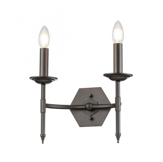 Elstead Lighting CROWN2 Crown 2 Light Wall Light in an Iron Gate Finish