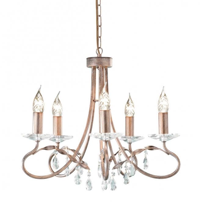 Elstead Lighting CRT5-SILVER-GOLD Christina 5 Light Chandelier in a Silver and Gold Patina Finish