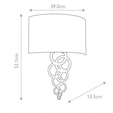CURTIS-LARGE-AB Curtis Large 2 Light Wall Light in an Aged Brass Finish