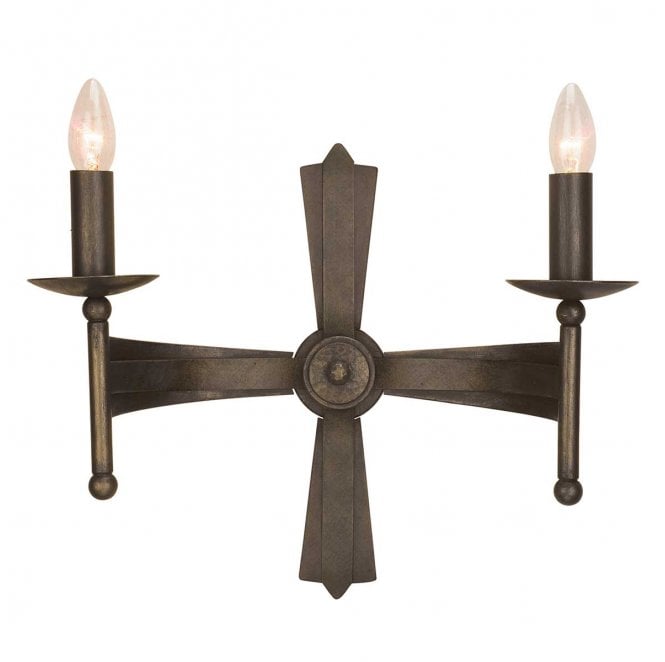Elstead Lighting CW2-OLD-BRZ Cromwell 2 Light Wall Light in an Old Bronze Finish