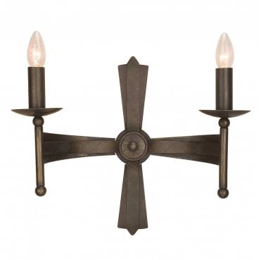 CW2-OLD-BRZ Cromwell 2 Light Wall Light in an Old Bronze Finish
